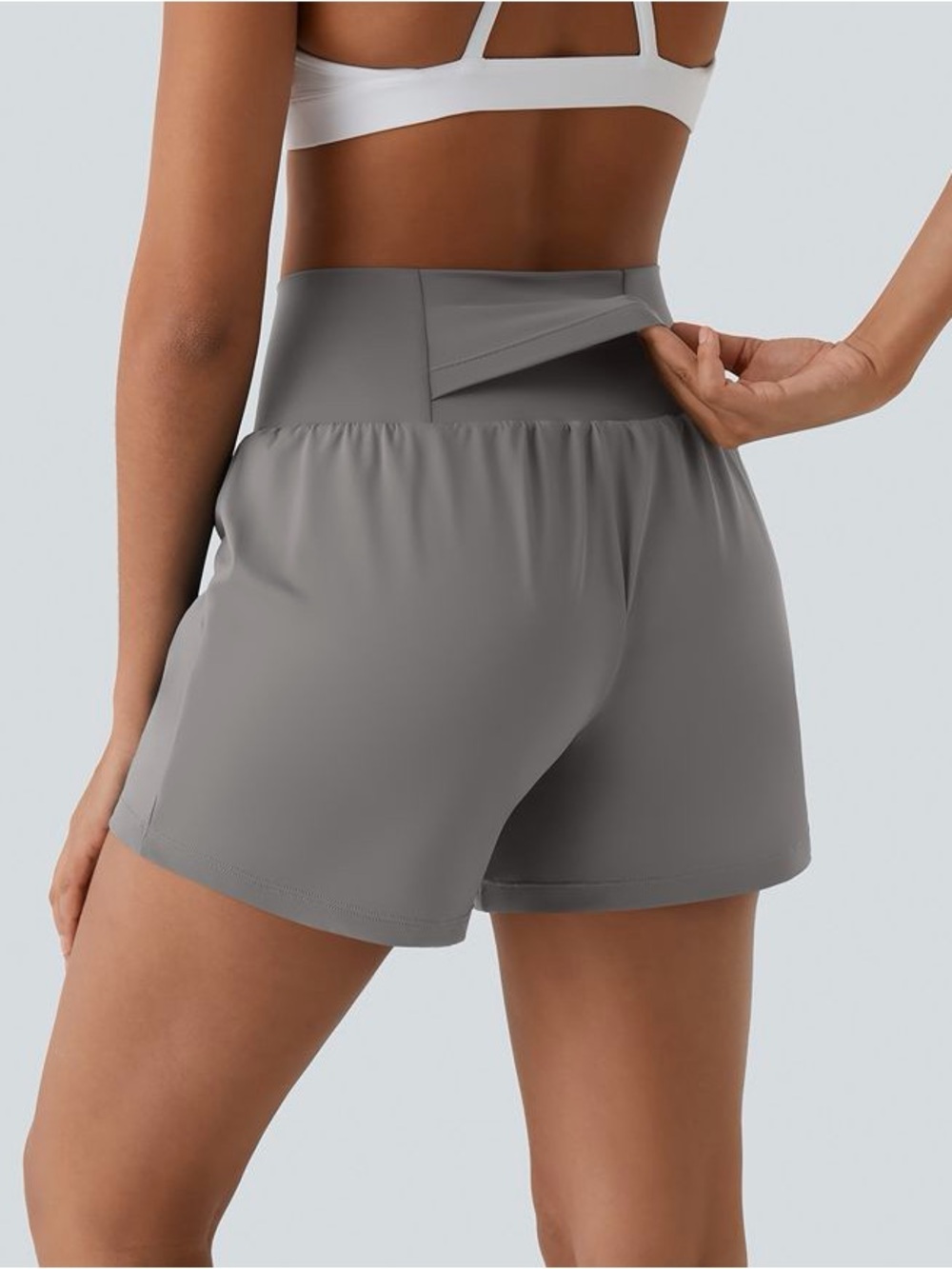 Halara SoftlyZero Airy High-Waist Gray Women’s Active Shorts Medium 5”